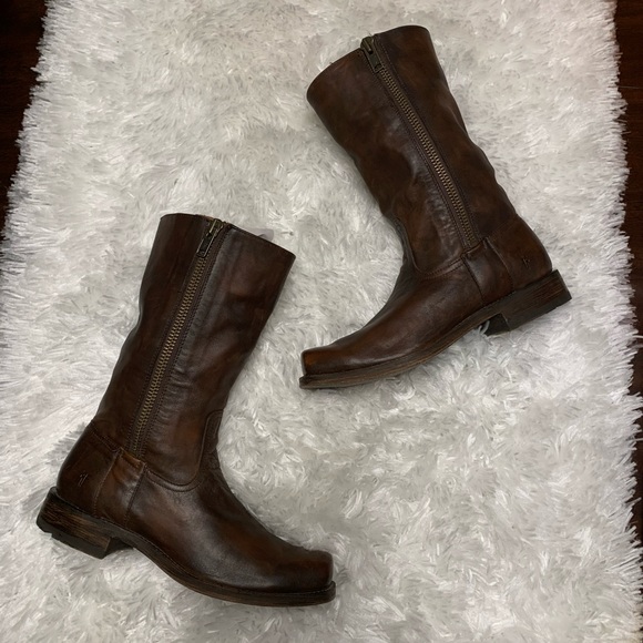 Frye Other - Frye Sz 10 D Heath Leather Outside Zip Boots